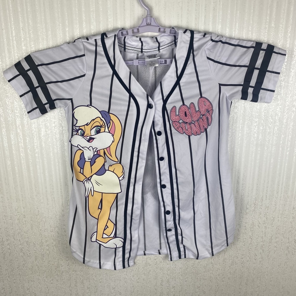 Looney Tunes Baseball Jersey Graphic Print Womens Lola Bunny MLB Shirt Size XL - Picture 1 of 11